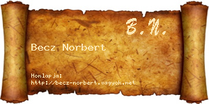 Becz Norbert névjegykártya